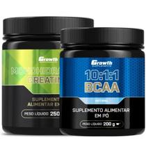 Creatina Pura 250g Monohidratada + Bcaa 10:1:1 200g em Pó Growth Creatina Pura 250g Monohidratada + Bcaa 10:1:1 200g em Pó Growth