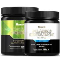 Creatina Pura 250g Monohidratada + Colágeno em Pó 150g Growth