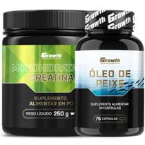 Creatina Pura 250g Monohidratada + Omega 3 75 Caps Growth