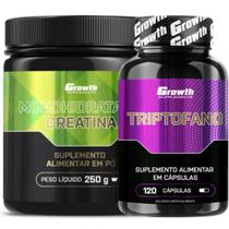 Creatina Pura 250g Monohidratada + Triptofano 120 Caps Growth Creatina Pura 250g Monohidratada + Triptofano 120 Caps Growth