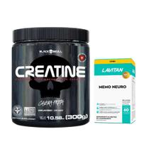 Creatina Pura - 300g - Black Skull + Memória - 60 Cáps - Lavitan