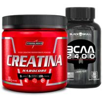 Creatina Pura 300g Integral + Bcaa 30 Caps Black Skull