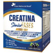 Creatina Sênior Fases (Colágeno Tipo 2, Vit D3+K2, Magnésio, Q10, HMB e Cúrcuma) 20 sachês - Flora Nativa