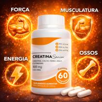 Creatina Senior Max Viril 60 Cápsulas 500mg Suplemento Alimentar Sem Sabor Creatina Senior Max Viril 60 Cápsulas 500mg Suplemento Alimentar Sem Sabor
