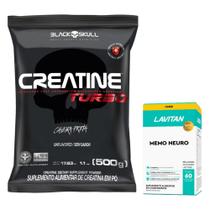 Creatina Turbo - 500g - Black Skull + Memória - Lavitan - 60 Cáps