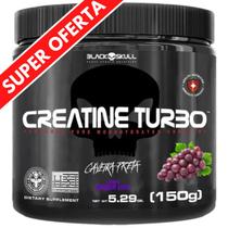 Creatina Turbo Black Skull 150g Creatine Monohidratada Turbo Caveira Preta