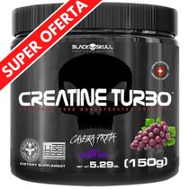 Creatina Turbo Black Skull 150g Creatine Monohidratada Turbo Caveira Preta