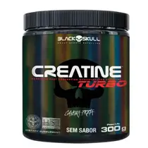 Creatina Turbo Monohidratada Sem Sabor 300g Black Skull