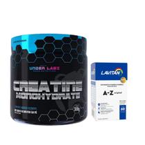 Creatine Monohydrate - 300g - Under Labz + Multivitamínico A-Z Homem - 90 Cáps - Lavitan