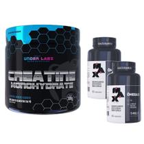Creatine Monohydrate - Creatina - 300g - Under Labz + 2x Ômega 3 - 90 Cáps - Max Titanium