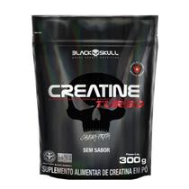 Creatine Turbo Monohidratada - 300g Refil Sem Sabor - Black Skull