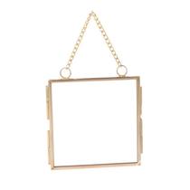 Creative DIY Chain Retro Metal Photo Frame High Translcicido Glass Photo Frame Pasta 2 Tamanho Opcional - 80 * 80mm