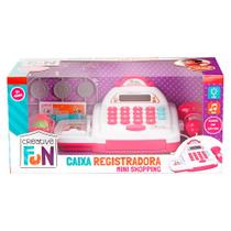 Creative Fun Caixa Registradora Mini Shopping com Luz e Som Branca e Rosa BR1182 - Multikids