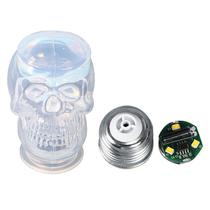 Creative Silicone Mold DIY Skull Head Lamp Lamp Base Wick Crystal Epoxy Resin Mould for DIY Handmade Crafts Home Decors - 3 conjunto de peças