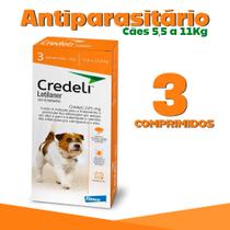 Credeli 225mg (Caes de 5,5 a 11Kg) Antipulgas e Carrapatos Elanco 3 comprimido