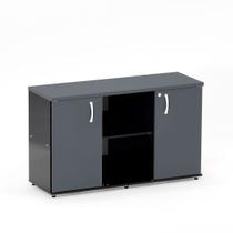 Credenza com Prateleira P25 Pandin Grafito e Preto