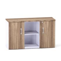 Credenza com Prateleira P25 Pandin Noce Naturale e Branco 120 Cm