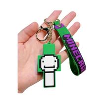 Creeper Pixel Chaveiro Minecraft Figura Modelo Brinquedo Pingente De Silicone Para Carro Mochila