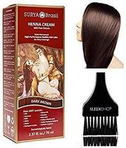 Crema de Color para Cabello Surya Brasil Henna Marrón Oscuro con Brocha Crema de Color para Cabello Surya Brasil Henna Marrón Oscuro con Brocha