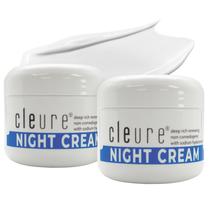 Crema de Noche Cleure con Ácido Hialurónico y Manteca de Karité 60 ml, Paquete de 2 Crema de Noche Cleure con Ácido Hialurónico y Manteca de Karité 60 ml, Paquete de 2