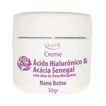 Creme Acido Hiaulurônico & Acácia Senegal Com Óleo de Rosa Mosqueta e Nano Botox 30g Lucy's