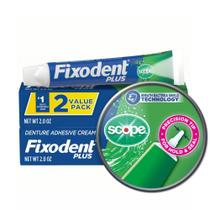 Creme adesivo para dentaduras Fixodent Plus Scope 60mL (x2) Creme adesivo para dentaduras Fixodent Plus Scope 60mL (x2)