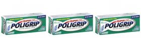Creme adesivo para dentaduras Poligrip Super 22mL Travel Size x3