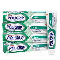 Creme adesivo para dentaduras Super Poligrip Zinc Free 70mL x4