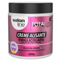 Creme Alisante, Salon Line, Óleo de Argan Médio, 500g - Tioglicolato