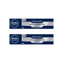 Creme Barbear Nivea 65G 2 Em 1 Protect - Kit Com 2Un