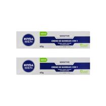 Creme Barbear Nivea 65G 2 Em 1 Sensitive - Kit Com 2Un