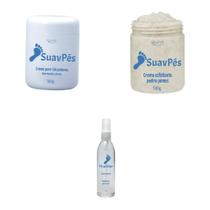 Creme Calcanhares Mentol E Arnica E Esfoliante Pés 3 Itens