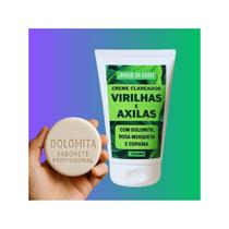Creme Clareador Axila e Virilha 100g + Sabonete de Dolomita Clareador Natural