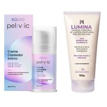 Creme Clareador íntimo Esfoliante Lumina Pós depilação Kit