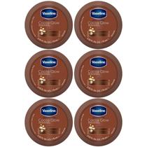Creme Corporal Vaseline Cocoa Glow 48H Hidratante 75mL, pacote com 6 Creme Corporal Vaseline Cocoa Glow 48H Hidratante 75mL, pacote com 6