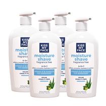 Creme de barbear Kiss My Face Moisture Shave 325 ml, pacote com 4