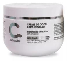 Creme de Coco para Pentear Hidratação Imediata Vegan Coconut 300g Amávia