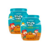 Creme de Hidratação + Creme para Pentear Grupy Kids Origem Nazca 2 em 1 Xô Embaraço Vegano 1kg (Kit