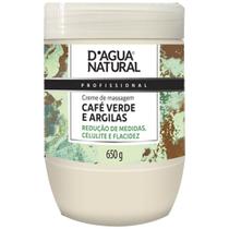 Creme de massagem café verde e argila 650g dágua natural