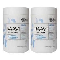 Creme de Massagem Raavi Neutro 1kg - Kit com 2 unidades Creme de Massagem Raavi Neutro 1kg - Kit com 2 unidades