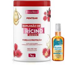 Creme de Pentear Beleza Natural 1kg Explosao Cafe+ Explosão Óleos Argan/Jojoba 55ml