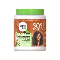 Creme de Pentear Salon Line Condicionador Sos 5 Em 1 Óleo De Coco 1kg Creme de Pentear Salon Line Condicionador Sos 5 Em 1 Óleo De Coco 1kg