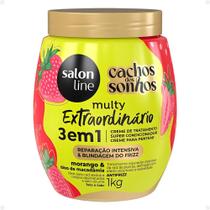 Creme de Tratamento 3 em 1 Salon Line Multy Extraordinário Cachos dos Sonhos Morango e Óleo de Macadâmia 1Kg Creme de Tratamento 3 em 1 Salon Line Multy Extraordinário Cachos dos Sonhos Morango e Óleo de Macadâmia 1Kg