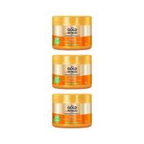 Creme De Tratamento Niely Gold 430G Nutriçao Poderosa - 3Un