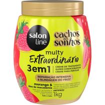 Creme de Tratamento Salon Line 3 em1 Multy Extraordinário Cachos dos Sonhos Morango e Óleo de Macadâmia 1Kg