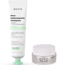 Creme Dental Boka Ela Mint Nano Hidroxiapatita + Pó Clareador Brightboost Kit de Clareamento