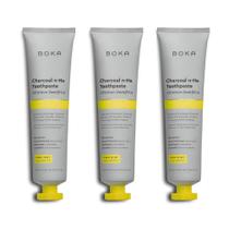 Creme dental Boka sem flúor de carvão vegetal Nano Hidroxiapatita 120mL Creme dental Boka sem flúor de carvão vegetal Nano Hidroxiapatita 120mL