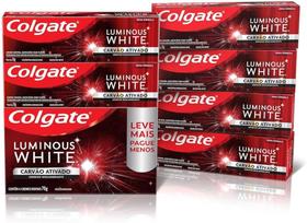 Creme Dental Clareador Colgate White Carvão Ativado Luminous 70g 4 Unidades