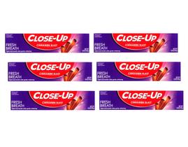 Creme Dental Close Up Cinnamon Blast com Flúor 170g Kit com 6