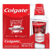 Creme Dental Colgate 70g 4un + Enx Buc Luminous White 250ml